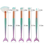 Funfunman Makeup Brushes 11PCS Make Up Foundation Eyebrow Eyeliner Blush Cosmetic Concealer Brushes(Mermaid Colorful)