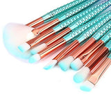 Funfunman Makeup Brushes 11PCS Make Up Foundation Eyebrow Eyeliner Blush Cosmetic Concealer Brushes(Mermaid Colorful)
