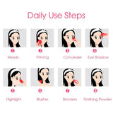 BEAKEY 3+1 Pcs Makeup Sponges with Kabuki Contour Brush, Professional Beauty Sponge Blenders with 3 Shapes, Perfect for Liquid Foundation, Cream and Powder (3 Sponges+ 1 Contour Brush)