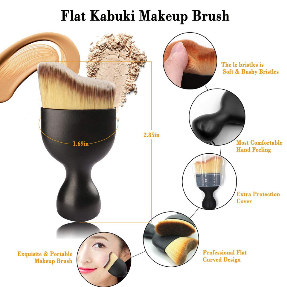 BEAKEY 3+1 Pcs Makeup Sponges with Kabuki Contour Brush, Professional Beauty Sponge Blenders with 3 Shapes, Perfect for Liquid Foundation, Cream and Powder (3 Sponges+ 1 Contour Brush)