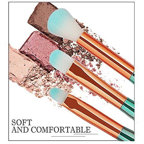 Funfunman Makeup Brushes 11PCS Make Up Foundation Eyebrow Eyeliner Blush Cosmetic Concealer Brushes(Mermaid Colorful)