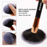 BABI BEAR 15 PCs Makeup Brushes Set Premium Synthetic Kabuki Foundation Brush Professional Wooden Handle Makeup Brush with Makeup Sponge Brush Cleaner and Travel Makeup Bag (15+3pcs,Rose Gold)