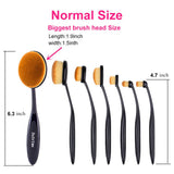 Duorime New 7pcs Black Oval Toothbrush Makeup Brush Set Cream Contour Powder Concealer Foundation Eyeliner Cosmetics Tool …