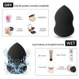 BEAKEY 3+1 Pcs Makeup Sponges with Kabuki Contour Brush, Professional Beauty Sponge Blenders with 3 Shapes, Perfect for Liquid Foundation, Cream and Powder (3 Sponges+ 1 Contour Brush)