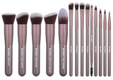 BS-MALL(TM) Makeup Brushes Premium 14 Pcs Synthetic Foundation Powder Concealers Eye Shadows Silver Black Makeup Brush Sets (Ypurple)