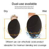 BEAKEY 3+1 Pcs Makeup Sponges with Kabuki Contour Brush, Professional Beauty Sponge Blenders with 3 Shapes, Perfect for Liquid Foundation, Cream and Powder (3 Sponges+ 1 Contour Brush)