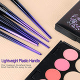 Stellaire Chern Makeup Brush Set, 10 Pcs Premium Synthetic Cosmetic Brushes, Foundation Blending Blush Powder Eye Shadow Make Up Brushes Kit - Purple & Black