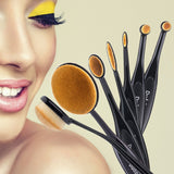 Duorime New 7pcs Black Oval Toothbrush Makeup Brush Set Cream Contour Powder Concealer Foundation Eyeliner Cosmetics Tool …