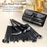Makeup Brush Set, USpicy 32 Pieces Professional Makeup Brushes Essential Cosmetics With Case, Face Eye Shadow Eyeliner Foundation Blush Lip Powder Liquid Cream Blending Brush