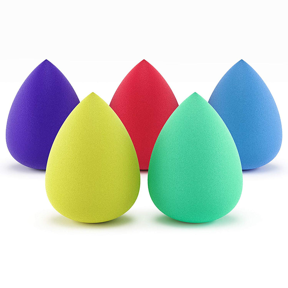 Premium Beauty Sponge Makeup Blender (Set of 5) for Powder, Concealer and Foundation Applicator - Make Up Sponges for Cosmetic Blending