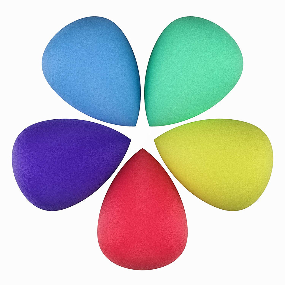 Premium Beauty Sponge Makeup Blender (Set of 5) for Powder, Concealer and Foundation Applicator - Make Up Sponges for Cosmetic Blending